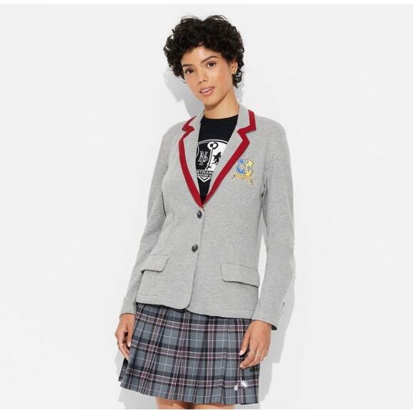 Women's Target Exclusive Beetlejuice Astrid Graphic Blazer - Heather Gray L NWT - Picture 1 of 8